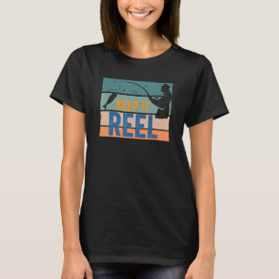 Bleib dran Angelhaken Fisch Vintage Angler T-Shirt