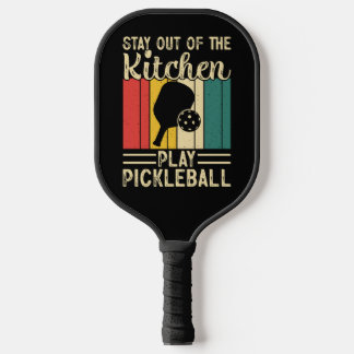 Bleib-Drausssen-Küche-Paddel mit vertikalen Streif Pickleball Schläger