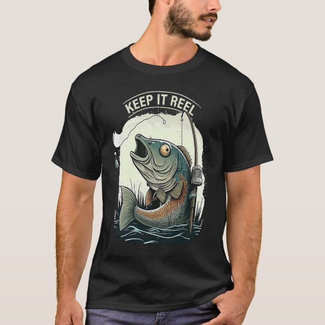 Bleib Echt Angeln  1 T-Shirt (Vorderseite)