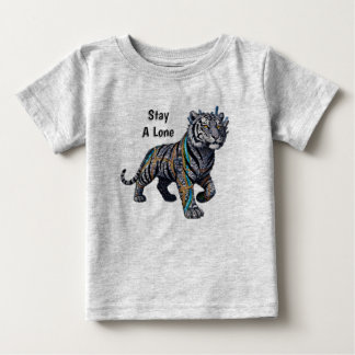 Bleib ein einsamer, verzierter, tribaler Tiger, gr Baby T-shirt
