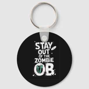 Bleib fern vom Zombie Ob Lustige Disc-Golf-Zombie  Schlüsselanhänger