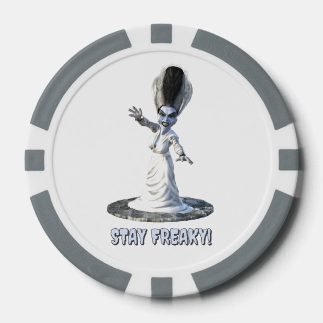 Bleib freakig! Braut von Frankenstein Pokerchips (Vorderseite)