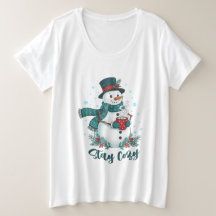 Bleib gemütlich Winter-Schneemann mit heißer Schok