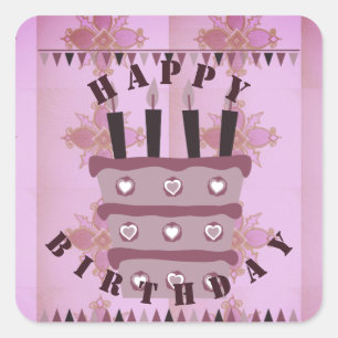 Bleib gesegnet, mögen dir noch viele weitere glück quadratischer aufkleber