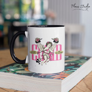 Bleib glücklich, sei verliebt Cupid Valentine Vint Tasse