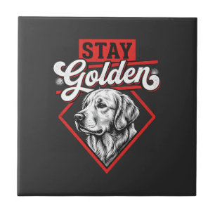 Bleib golden Golden Retriever Hund Fliese