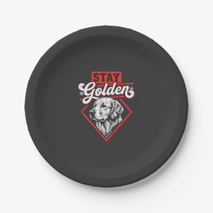 Bleib golden Golden Retriever Hund Pappteller