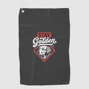 Bleib golden Golden Retriever Retro Hund Golfhandtuch