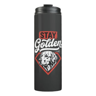 Bleib golden Golden Retriever Retro Hund Thermosbecher