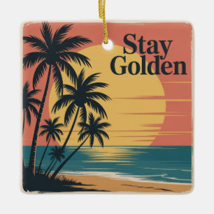 Bleib golden keramikornament