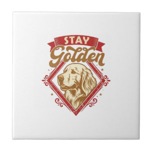 Bleib Golden Retriever Hund Roter Diamant_1 Fliese