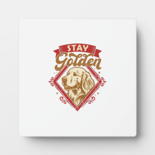 Bleib Golden Retriever Hund Roter Diamant_1 Fotoplatte