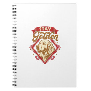 Bleib Golden Retriever Hund Roter Diamant_1 Notizblock