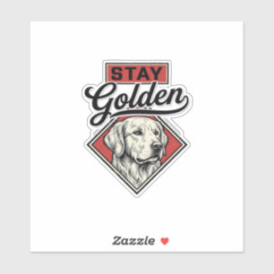 Bleib Golden Retriever Vintage Hund Vektor Design_ Aufkleber