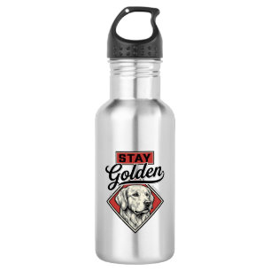 Bleib Golden Retriever Vintage Hund Vektor Design_ Edelstahlflasche