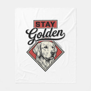 Bleib Golden Retriever Vintage Hund Vektor Design_ Fleecedecke