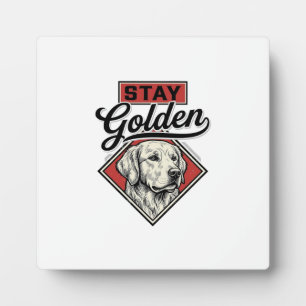 Bleib Golden Retriever Vintage Hund Vektor Design_ Fotoplatte