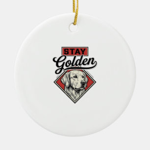 Bleib Golden Retriever Vintage Hund Vektor Design_ Keramik Ornament