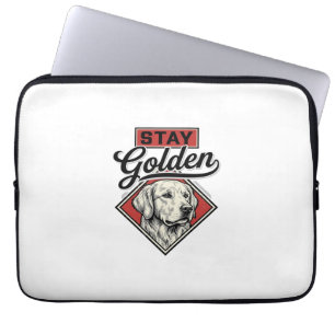 Bleib Golden Retriever Vintage Hund Vektor Design_ Laptopschutzhülle