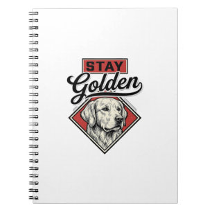Bleib Golden Retriever Vintage Hund Vektor Design_ Notizblock