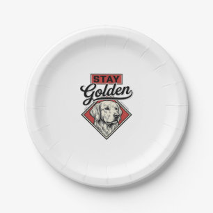 Bleib Golden Retriever Vintage Hund Vektor Design_ Pappteller