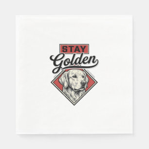 Bleib Golden Retriever Vintage Hund Vektor Design_ Serviette