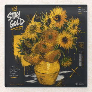 Bleib Golden Sonnenblumen Van Gogh Glasuntersetzer