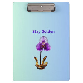 Bleib Goldene Orchidee Klemmbrett