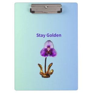 Bleib Goldene Orchidee Klemmbrett