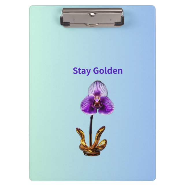Bleib Goldene Orchidee Klemmbrett (Vorderseite)
