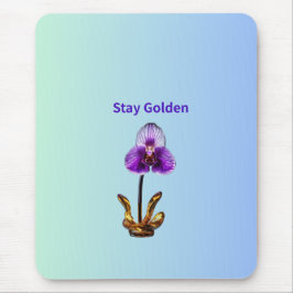 Bleib Goldene Orchidee Mousepad