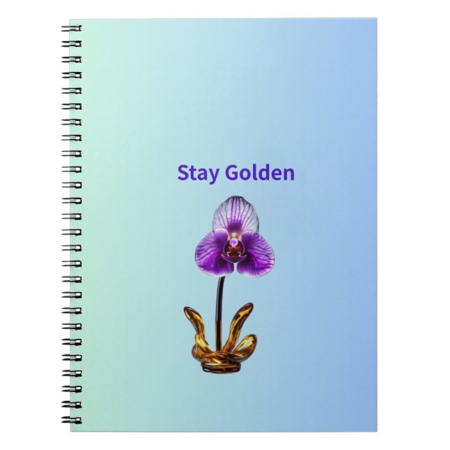 Bleib Goldene Orchidee Notizblock (Vorderseite)
