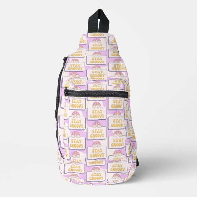 Bleib groovy crossbody bag (Vorderseite)