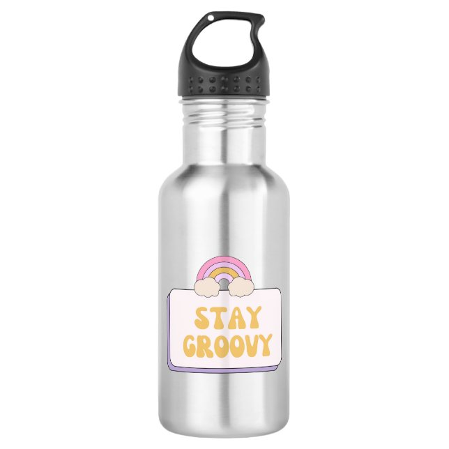 Bleib groovy edelstahlflasche (Vorderseite)