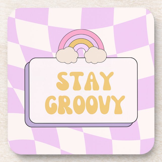 Bleib groovy getränkeuntersetzer (Vorderseite)