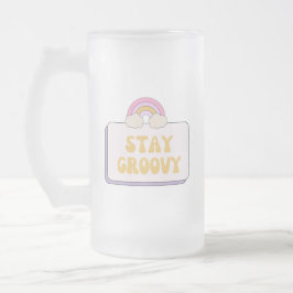 Bleib groovy mattglas bierglas