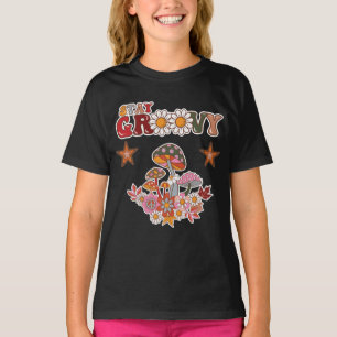 Bleib Groovy Retro Pilz & Gänseblümchen Vintage T-Shirt