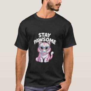 Bleib großartig Kaugummi-Katze mit Brille Süßes Ha T-Shirt