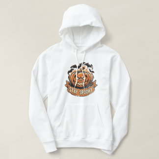 Bleib gruselig Böser Jack O' Lantern Vintage Hallo Hoodie