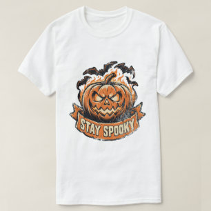 Bleib gruselig Böser Jack O' Lantern Vintage Hallo T-Shirt