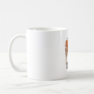 Bleib gruselig PNG, Retro-Totenkopf Halloween Kaffeetasse