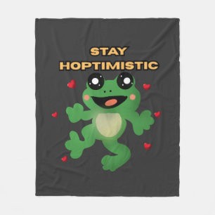 Bleib Hoptimistisch Süßer Frosch Wortspiel Lustige Fleecedecke