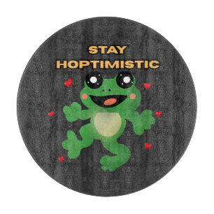 Bleib Hoptimistisch Süßer Frosch Wortspiel Lustige Schneidebrett