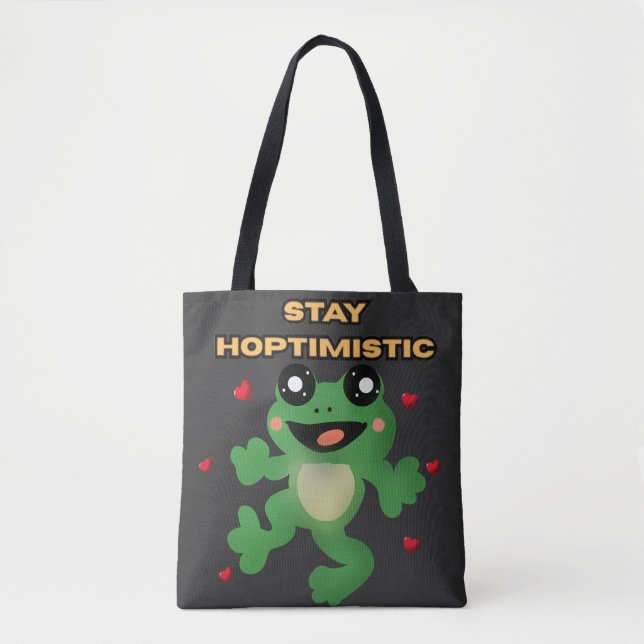 Bleib Hoptimistisch Süßer Frosch Wortwitz Lustiger (Vorderseite)