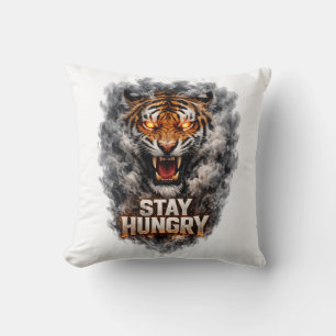 Bleib hungrig Tiger Motivationsdesign Kissen