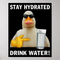 Bleib hydriert Trinke Wasser Lustiges Meme Ente