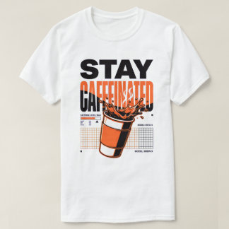 Bleib Koffeinhaltig Neon Punk Orange Kaffeetasse T-Shirt