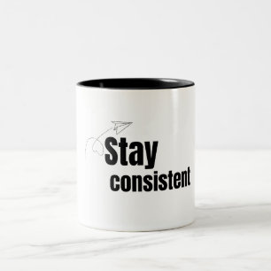 Bleib konsistent Kraftsport-Gym-Motivation Zweifarbige Tasse