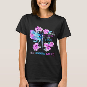 Bleib Libelle Semikolon Präventionsbewusstsein T-Shirt