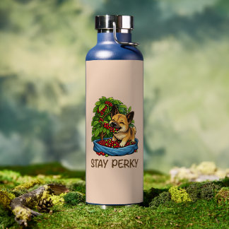"Bleib Munter" Süße Kaffee-Hund-Wasserflasche Trinkflasche